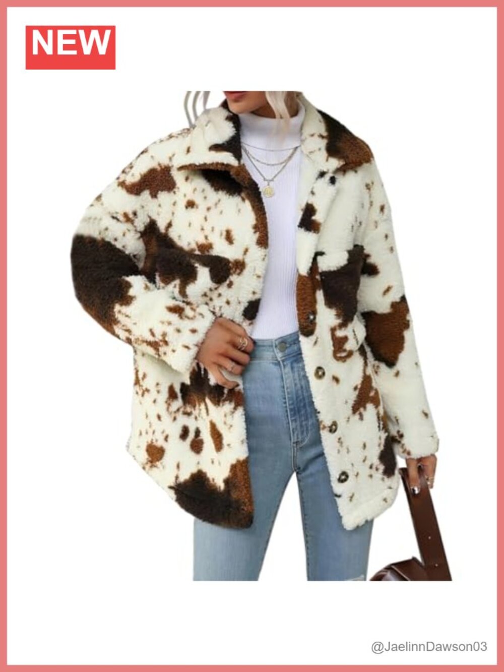 Faux Fur Button Up Jacket Long Sleeve Sherpa Lined Overcoat